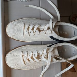 Rothy's Ivory Sneakers with Dark Accent